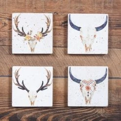Best Sale ✔️ HiEnd Accents Skull Coasters , Set Of 4 ❤️