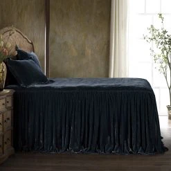 Top 10 ✔️ HiEnd Accents Stella Faux Silk Velvet Bedspread Set, 3PC Black ???? -HiEnd Accents shop HiEnd Accents Stella Faux Silk Velvet Bedspread Set2C 3PC 5