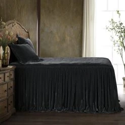 Top 10 ✔️ HiEnd Accents Stella Faux Silk Velvet Bedspread Set, 3PC Black ???? -HiEnd Accents shop HiEnd Accents Stella Faux Silk Velvet Bedspread Set2C 3PC 7
