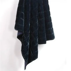 Outlet ???? HiEnd Accents Stella Faux Silk Velvet Double Box Stitch Throw, 50"x60" Green Ochre ???? -HiEnd Accents shop HiEnd Accents Stella Faux Silk Velvet Double Box Stitch Throw2C 5022x6022 5