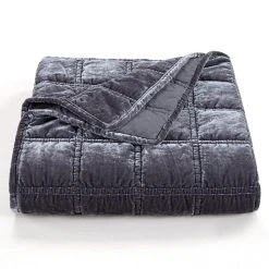 Outlet ???? HiEnd Accents Stella Faux Silk Velvet Double Box Stitch Throw, 50"x60" Green Ochre ???? -HiEnd Accents shop HiEnd Accents Stella Faux Silk Velvet Double Box Stitch Throw2C 5022x6022 7