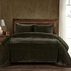 Promo ???? HiEnd Accents Stella Faux Silk Velvet Duvet Cover Set, 3PC Stone ✨ -HiEnd Accents shop HiEnd Accents Stella Faux Silk Velvet Duvet Cover Set2C 3PC 3