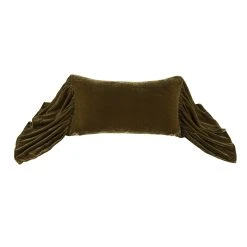 Hot Sale ???? HiEnd Accents Stella Faux Silk Velvet Long Ruffled Pillow, 14"x26" Fern Green ???? -HiEnd Accents shop HiEnd Accents Stella Faux Silk Velvet Long Ruffled Pillow2C 1422x2622 7
