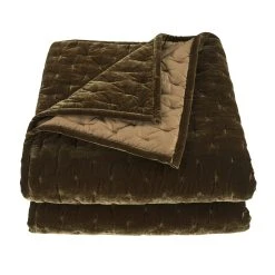 Promo ???? HiEnd Accents Stella Faux Silk Velvet Quilt, 1PC Green Ochre ???? -HiEnd Accents shop HiEnd Accents Stella Faux Silk Velvet Quilt2C 1PC 8