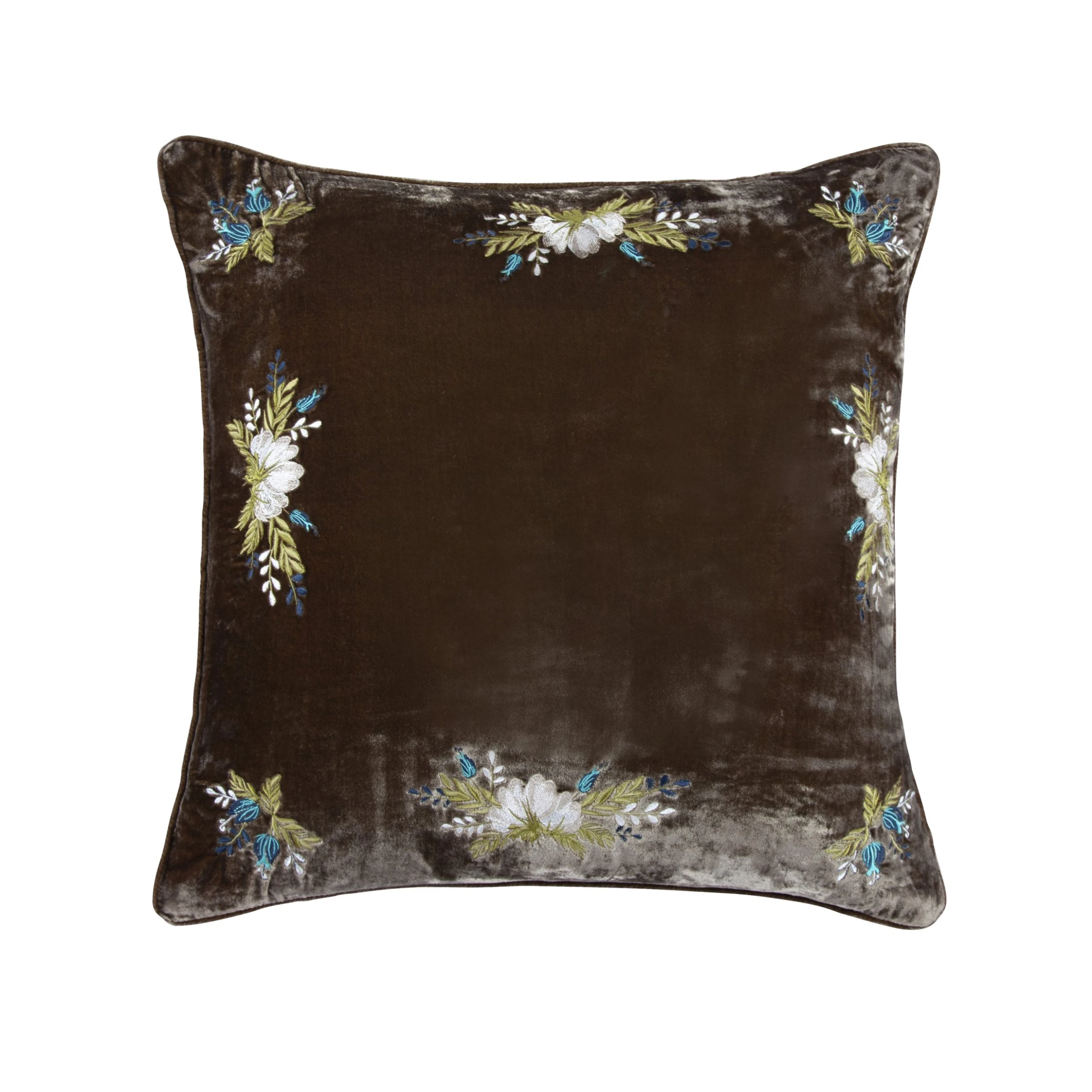 Promo ???? HiEnd Accents Stella Western Floral Embroidered Faux Silk Velvet Pillow Midnight Blue ???? 3 Promo ???? HiEnd Accents Stella Western Floral Embroidered Faux Silk Velvet Pillow Midnight Blue ????