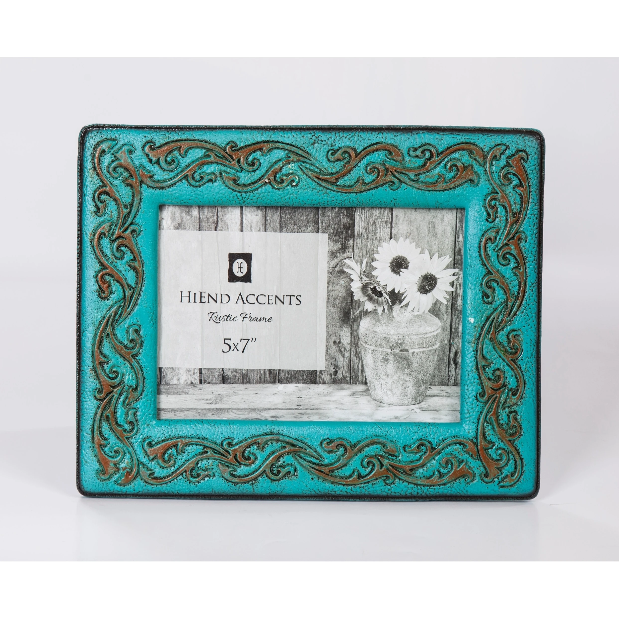 Hot Sale ???? HiEnd Accents Turquoise Leather Scrolled Picture Frame, 5x7 ???? 3 Hot Sale ???? HiEnd Accents Turquoise Leather Scrolled Picture Frame, 5x7 ????