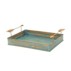 Buy ???? HiEnd Accents Turquoise Patina Tray With Arrow Design ❤️