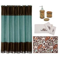 Cheapest ❤️ HiEnd Accents Turquoise Savannah 9-PC Bath Accessary And Rebecca Towel Set - Multi ????