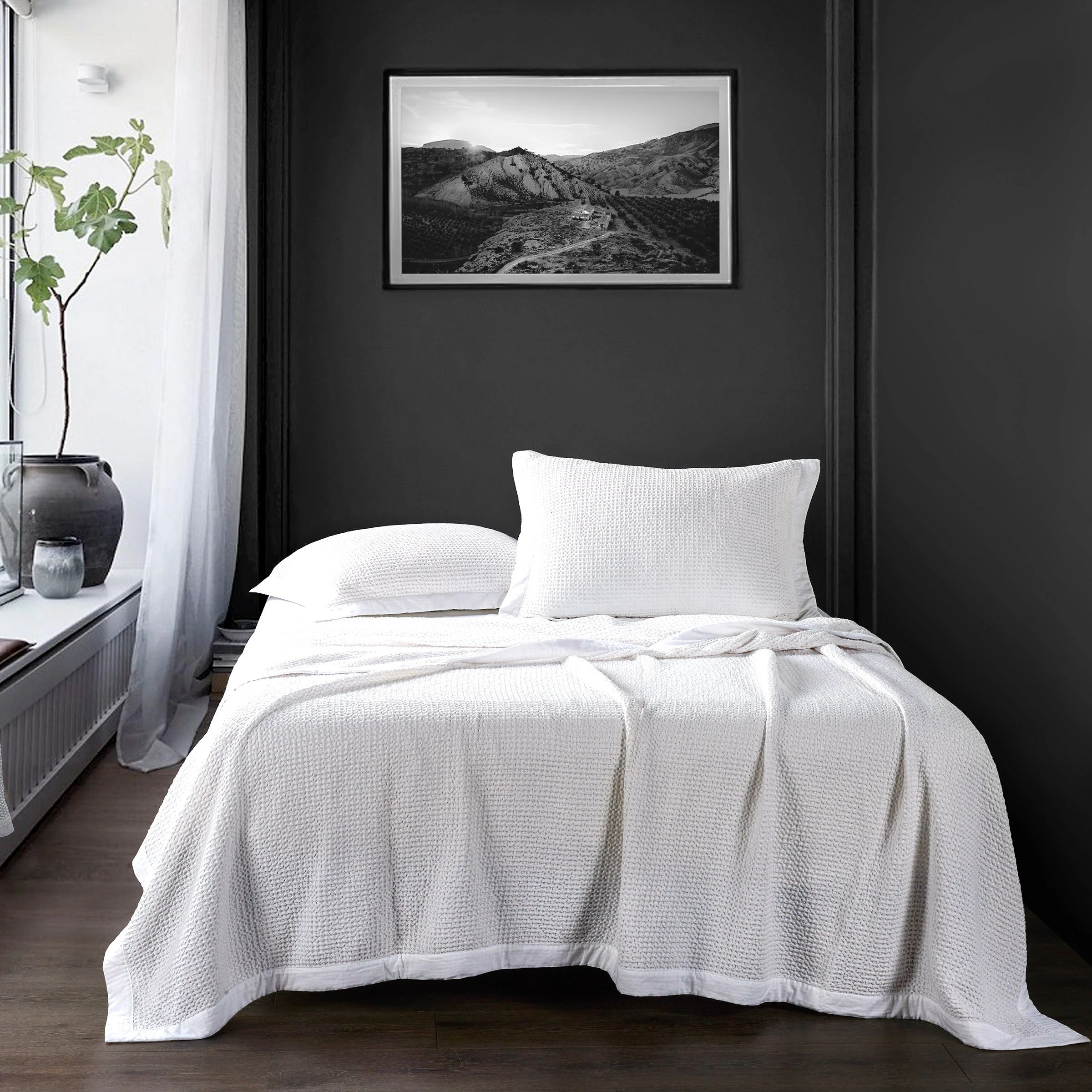 Outlet ???? HiEnd Accents Waffle Weave Cotton Coverlet Set, 3PC White ❤️ 3 Outlet ???? HiEnd Accents Waffle Weave Cotton Coverlet Set, 3PC White ❤️