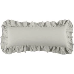 Outlet ???? HiEnd Accents Luna Washed Linen Ruffled Lumbar Pillow, 14"x36" Gray ???? -HiEnd Accents shop HiEnd Accents Washed Linen Ruffled Lumbar Pillow2C 1422x3622 3