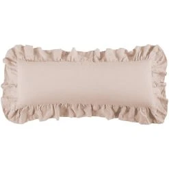 Outlet ???? HiEnd Accents Luna Washed Linen Ruffled Lumbar Pillow, 14"x36" Gray ???? -HiEnd Accents shop HiEnd Accents Washed Linen Ruffled Lumbar Pillow2C 1422x3622 4