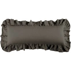 Outlet ???? HiEnd Accents Luna Washed Linen Ruffled Lumbar Pillow, 14"x36" Gray ???? -HiEnd Accents shop HiEnd Accents Washed Linen Ruffled Lumbar Pillow2C 1422x3622 6