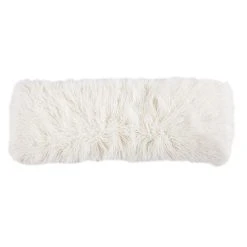Cheap ???? HiEnd Accents Mongolian Faux Fur Lumbar Pillow, 14"x36" Blush ????