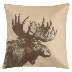 New ✔️ HiEnd Accents Moose Burlap Pillow, 22x22 ✔️