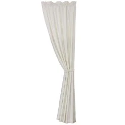 Discount ✨ HiEnd Accents New Port White Linen Curtain, 48X108 ????