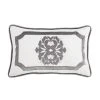 Brand new ???? HiEnd Accents Oblong Linen Pillow With Velvet Embroidery, 16x26 Gray ????