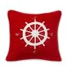 Outlet ???? HiEnd Accents Red Pillow With Compass Applique, 18X18 ???? 2 Outlet ???? HiEnd Accents Red Pillow With Compass Applique, 18X18 ???? -HiEnd Accents shop Red pillow with Compass applique2C 18X18