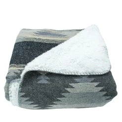 Best Pirce ✨ HiEnd Accents Southwest Design Throw With Shearling Back , 50x60 Gray ⭐