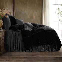 Top 10 ✔️ HiEnd Accents Stella Faux Silk Velvet Bedspread Set, 3PC Black ???? -HiEnd Accents shop Stella Faux Silk Velvet Bedspread Set 3