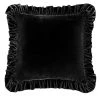 Promo ???? HiEnd Accents Stella Faux Silk Velvet Ruffled Euro Sham, 27"x27" Midnight Blue ???? -HiEnd Accents shop Stella Faux Silk Velvet Euro Sham