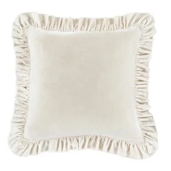 Promo ???? HiEnd Accents Stella Faux Silk Velvet Ruffled Euro Sham, 27"x27" Midnight Blue ???? -HiEnd Accents shop Stella Faux Silk Velvet Euro Sham 2