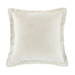 Hot Sale ???? HiEnd Accents Stella Faux Silk Velvet Flanged Euro Sham, 27"x27" Stone ???? -HiEnd Accents shop Stella Faux Silk Velvet Flanged Euro Sham 3