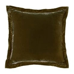 Hot Sale ???? HiEnd Accents Stella Faux Silk Velvet Flanged Euro Sham, 27"x27" Stone ???? -HiEnd Accents shop Stella Faux Silk Velvet Flanged Euro Sham 5