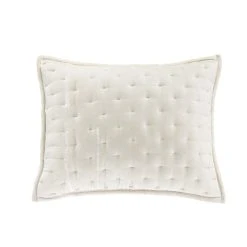 Hot Sale ???? HiEnd Accents Stella Faux Silk Velvet Quilted Pillow Sham, 1PC Dusty Rose ✨ -HiEnd Accents shop Stella Faux Silk Velvet Pillow Sham 3