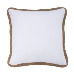 Buy ???? HiEnd Accents Washed Linen Jute Trimmed Euro Sham White ❤️ -HiEnd Accents shop Washed Linen Jute Trimmed Euro Sham 2